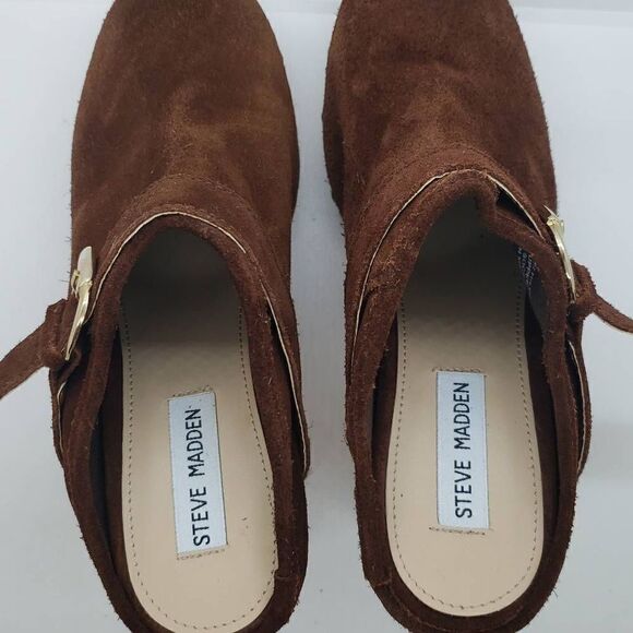 Steve Madden Women Hilde Mule Suede Leather Brown Size 8.5 - Picture 3 of 8